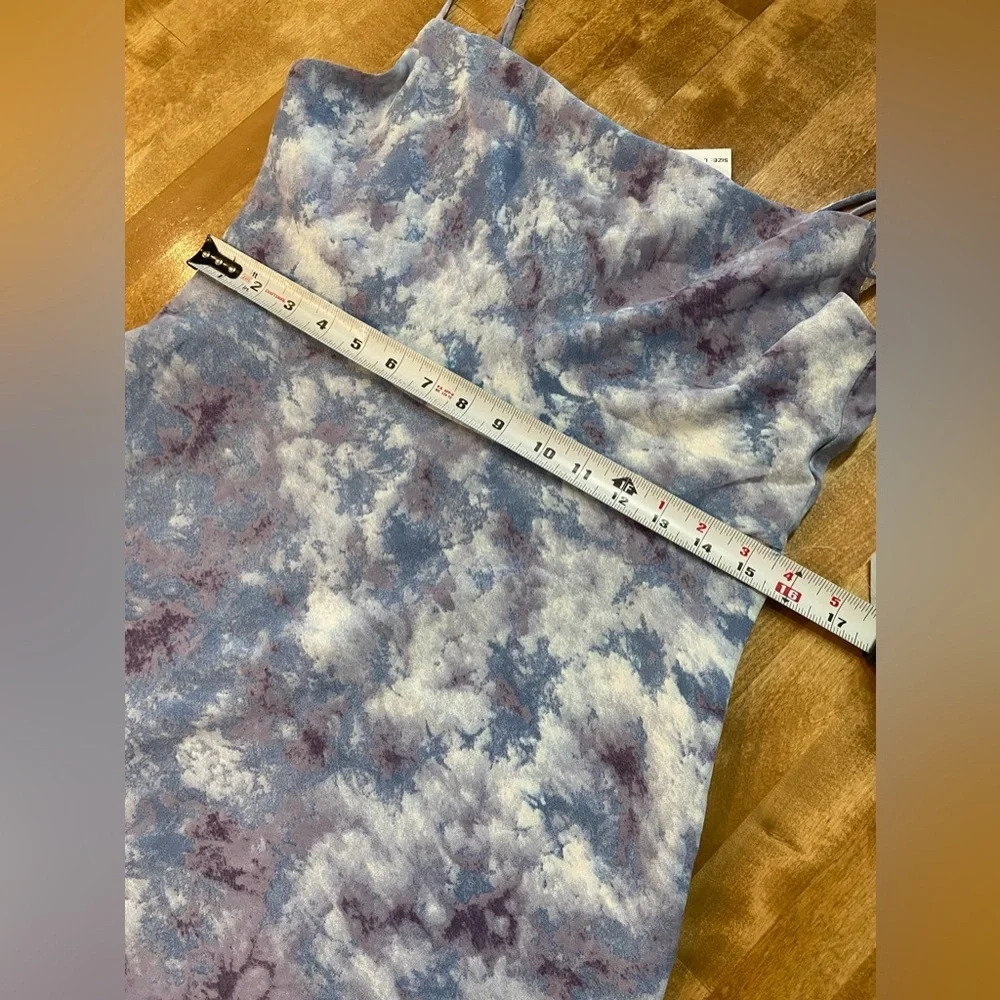 ASTR THE LABEL Purple Marble Spaghetti Strap Mini Dress Large Scoop Neck NWT - Picture 11 of 12